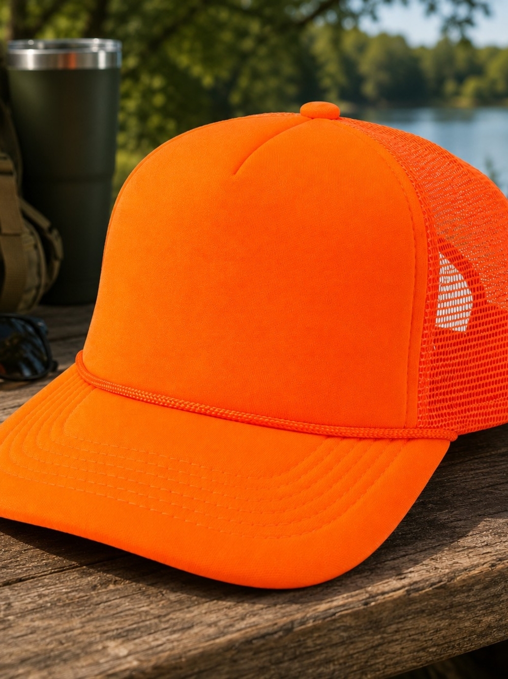 Bright Orange Mesh Back Trucker Hat